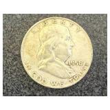 1958 D Franklin Half Dollar