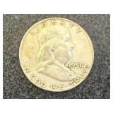 1958 D Franklin Half Dollar