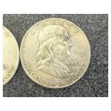 2 1953 D Franklin Half Dollars