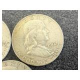 3 1962 D Franklin Half Dollars