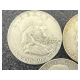 3 1962 D Franklin Half Dollars