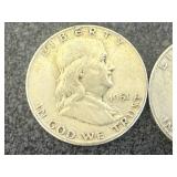 1951 S & 1951 P Franklin Half Dollars