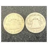 1951 S & 1951 P Franklin Half Dollars