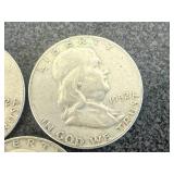 1952 S, D & P Franklin Half Dollars