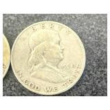 2 1952 D Franklin Half Dollars