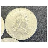 3 1963 D Franklin Half Dollars