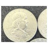 3 1963 D Franklin Half Dollars