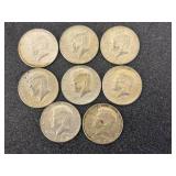 8 Kennedy Half Dollars 40% Silver