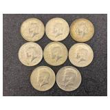 8 Kennedy Half Dollars 40% Silver