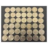 42 Kennedy Half Dollars 1971-