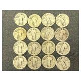 16 Standing Liberty Quarters