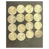 16 Standing Liberty Quarters