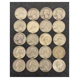 20 Silver Washington Quarters