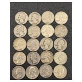 20 Silver Washington Quarters