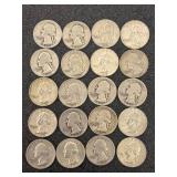 20 Silver Washington Quarters
