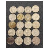 20 Silver Washington Quarters