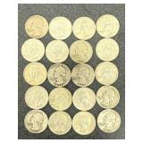 20 Silver Washington Quarters