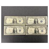 4 US Mint $1 Silver Certificates