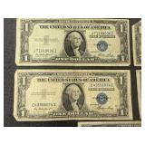 5 US Mint $1 Silver Certificates