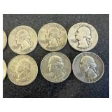 10 Silver Washington Quarters
