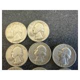 10 Silver Washington Quarters