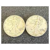 1943 Walking Liberty Half Dollars