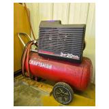 Working CRAFTSMAN 3hp 20 Gallon Air Compressor w/Wall Mount Hose Reel
