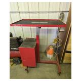 Adjustable Height Rolling Metal Shop Work Station Table w/Cabinet