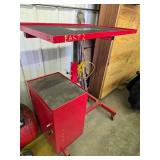 Adjustable Height Rolling Metal Shop Work Station Table w/Cabinet