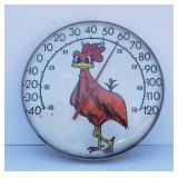 Vintage 12" Jumbo Dial Outdoor Thermometer w/Rooster