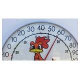 Vintage 12" Jumbo Dial Outdoor Thermometer w/Rooster