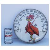 Vintage 12" Jumbo Dial Outdoor Thermometer w/Rooster
