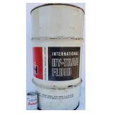 Excellent LARGE Vintage INTERNATIONAL HARVESTER Empty 15 Gallon Oil Drum