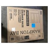 Hampton Bay 36 in. W x 24 in. D x 34.5 in. H Ready to Assemble Drawer Base Kitchen Cabinet in Unfinished with CLICKREADY Technology    Customer Returns See Pictures