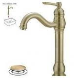 BWE Single Handle Single Hole Vessel Sink Faucet With 360° Swivel Spout in Brushed Gold   Customer Returns See Pictures
