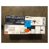 Hampton Bay 52 in. Corwin Indoor/Outdoor Matte Black LED Ceiling Fan with Light Kit    Customer Returns See Pictures