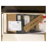 Nathan James Cohen 24 in. Mid-Century Modern Wood Counter Height Bar Stool, with Woven Faux Leather Back for Kitchen, Black     Customer Returns See Pictures