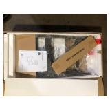 Nathan James Cohen 24 in. Mid-Century Modern Wood Counter Height Bar Stool, with Woven Faux Leather Back for Kitchen, Black     Customer Returns See Pictures