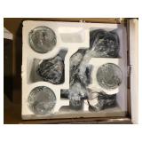 Home Decorators Collection Knollwood 17-1/2 in. 3-Light Black Bronze with Brass Accents Industrial Round Chandelier for Kitchens Bulbs Included   Customer Returns See Pictures