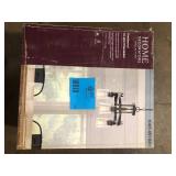 Home Decorators Collection Knollwood 17-1/2 in. 3-Light Black Bronze with Brass Accents Industrial Round Chandelier for Kitchens Bulbs Included   Customer Returns See Pictures