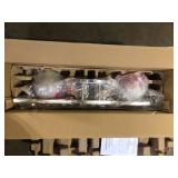 Hampton Bay Andenne 34.3 in. 4-Light Transitional Brushed Nickel Bathroom Vanity Light Fixture with Marbleized Glass Shades    Customer Returns See Pictures