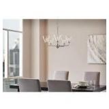 Hampton Bay Myles 5-Light Reversible Chandelier Brushed Nickel Finish Clear Glass Shades    Customer Returns See Pictures