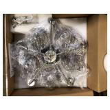 Hampton Bay Myles 5-Light Reversible Chandelier Brushed Nickel Finish Clear Glass Shades    Customer Returns See Pictures