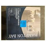 Hampton Bay Myles 5-Light Reversible Chandelier Brushed Nickel Finish Clear Glass Shades    Customer Returns See Pictures