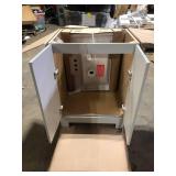 25 in. Single Sink Pearl Gray Bath Vanity with White Cultured Marble Top (Assembled) Damaged  Customer Returns See Pictures