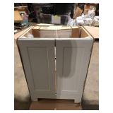 25 in. Single Sink Pearl Gray Bath Vanity with White Cultured Marble Top (Assembled) Damaged  Customer Returns See Pictures