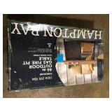 Hampton Bay Fordham 46 in. W 45000 Btu Brown Steel Propane Outdoor Fire Pit Table with Lava RocksCustomer Returns See Pictures