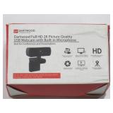 DARTWOOD 2K QHD USB Webcam with Built-in Microphone and Lens Cover (Black)