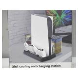 Wasserstein 3-in-1 Playstation 5 Vertical Cooling Stand with DualSense Controller Charging Station, Cooling Fan, and Video Games Storage