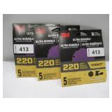 NEW 3 Pack of 3M Ultra Durable 5 inch Power Sanding Discs (5 Per Pack) - 220 Grit